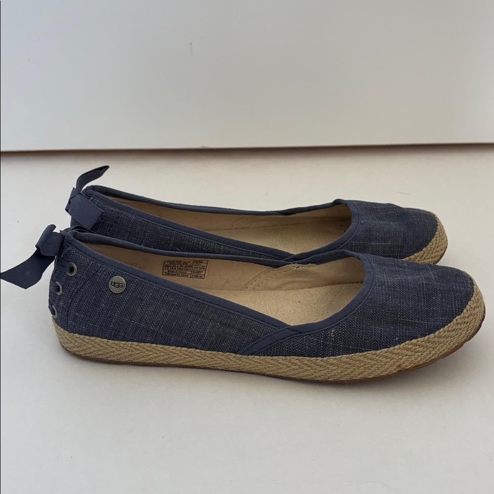UGG Australia Indah Marrakech‎ Ballet Flats Blue Women’s Size 7.5 Cotton Twill